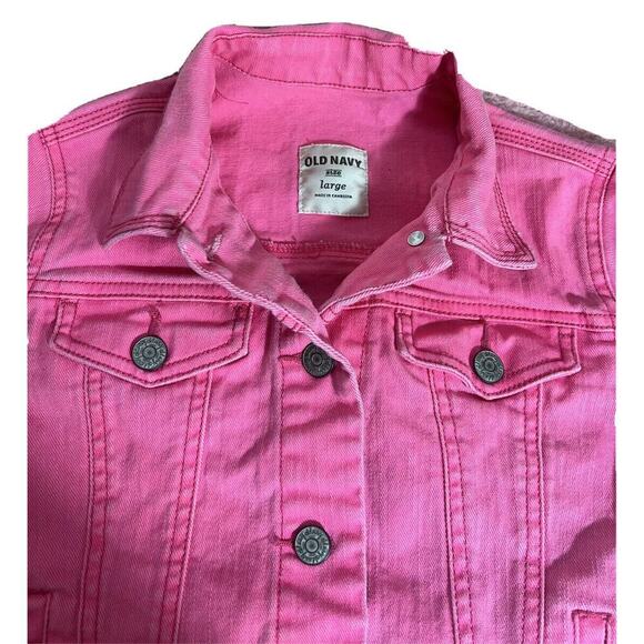JACKET Old Navy Girls Pink Jean Jacket Size Large - Picture 3 of 15